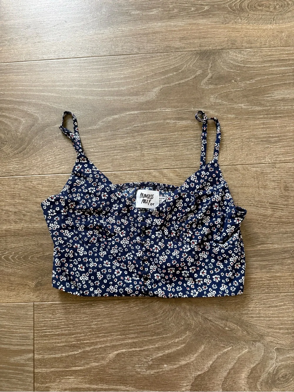 Princess Polly Blue Floral Matching Set Tank Top & Mini Skirt Size 8
